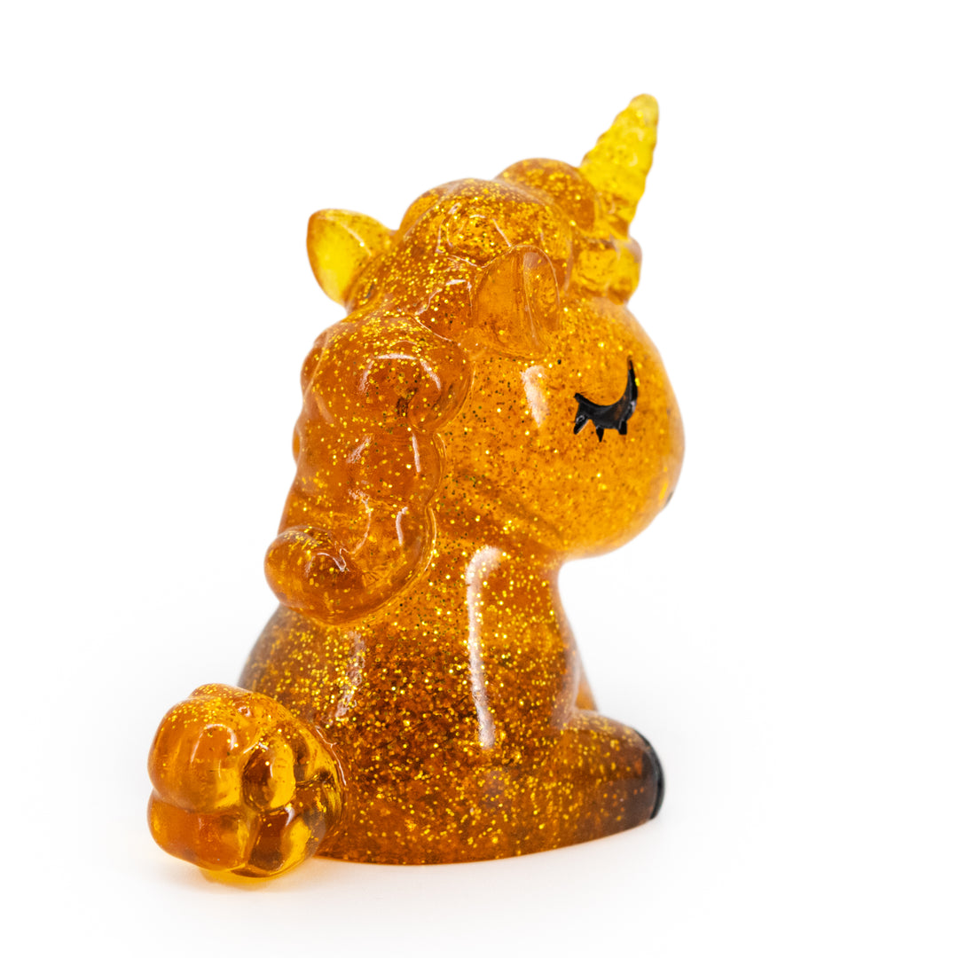 Glittery Yellow Resin Unicorn 