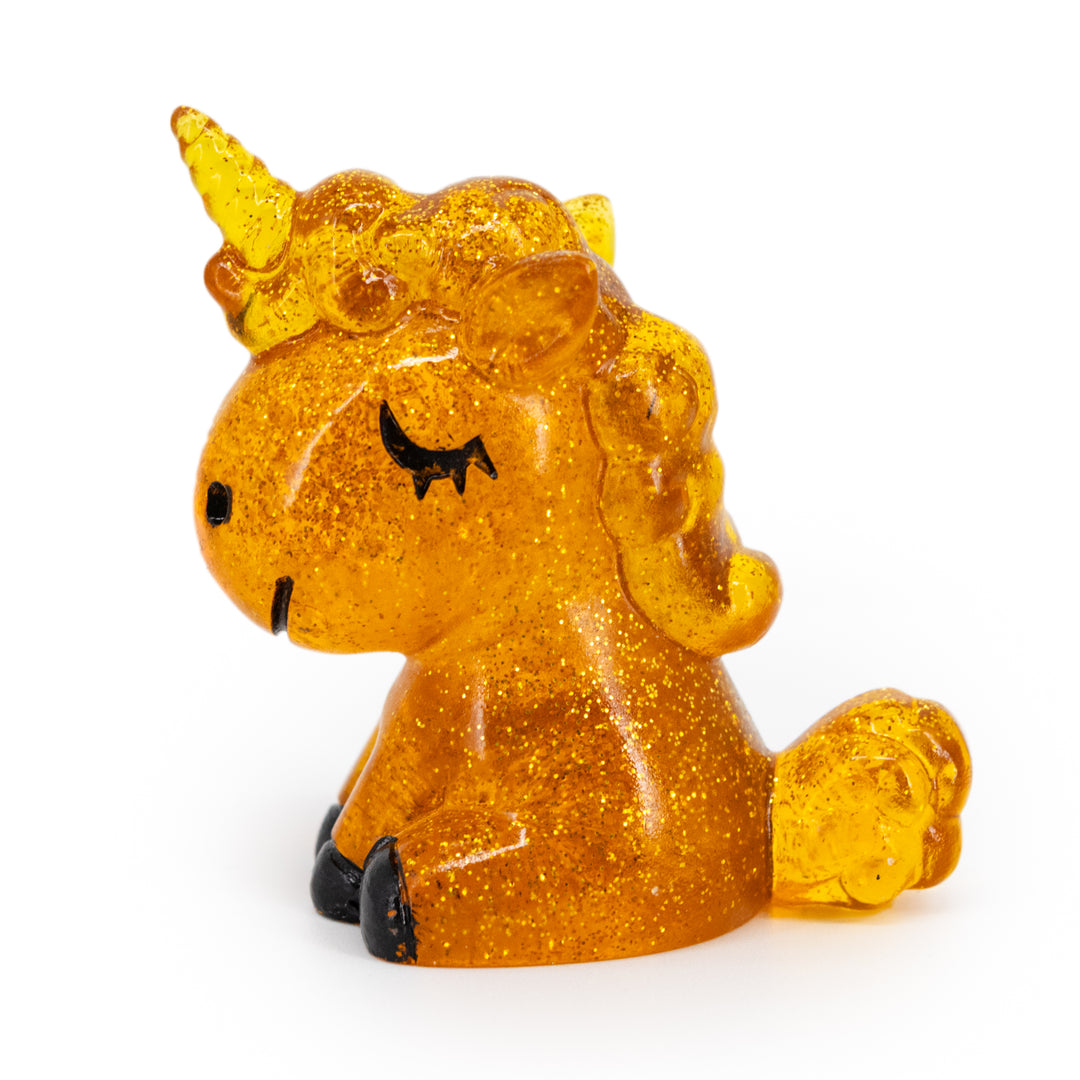 Glittery Yellow Resin Unicorn 