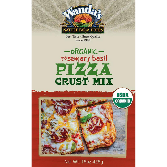 Pizza Crust Mix | Rosemary & Basil Seasoned | Organic | 15 oz. | 6 Pack | Shipping Included | Bakes Ultra Crispy Thin or Thick | 1399