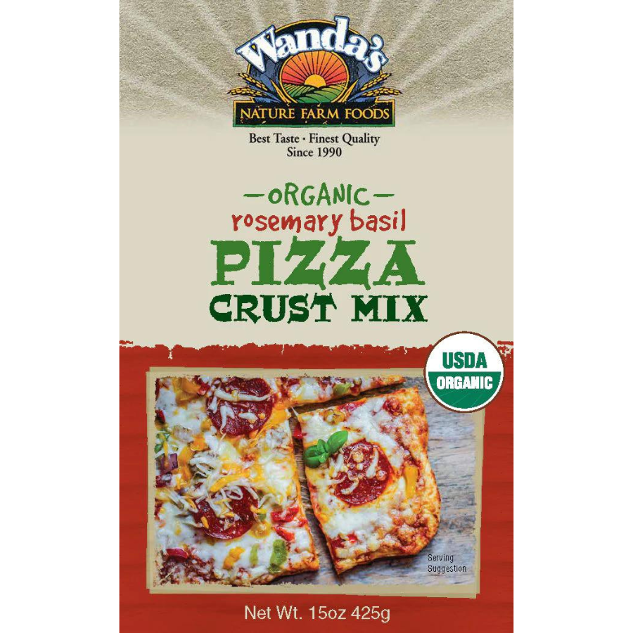 Pizza Crust Mix | Rosemary & Basil | Organic | 15 oz. | 2 Pack | Shipping Included | Savory, Delicious Blend Of Basil & Rosemary | Homemade Pizza Crust | Easy-To-Bake | Makes Thin Or Thick Crust | 1399