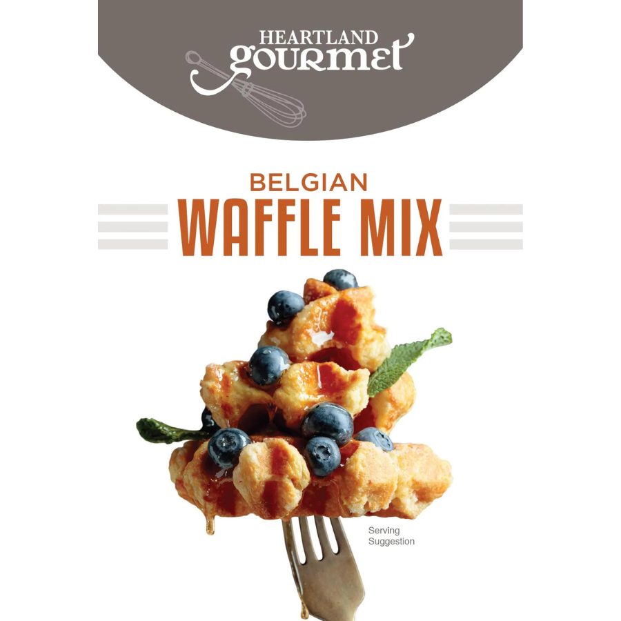Front angle photo of Heartland Gourmet's Belgian Waffle Mix 