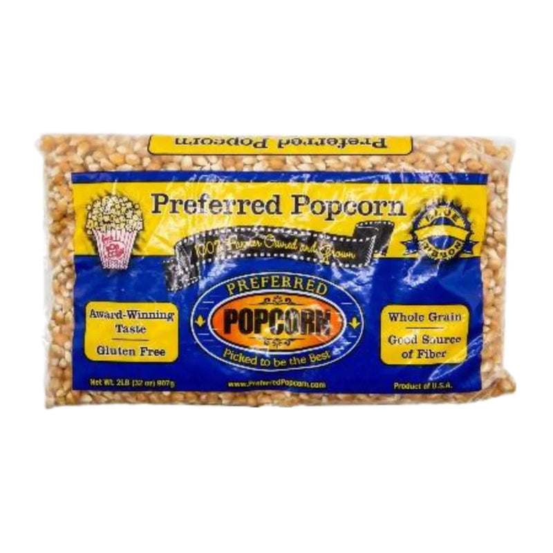 Front of Preferred Popcorns 2lb. bag 