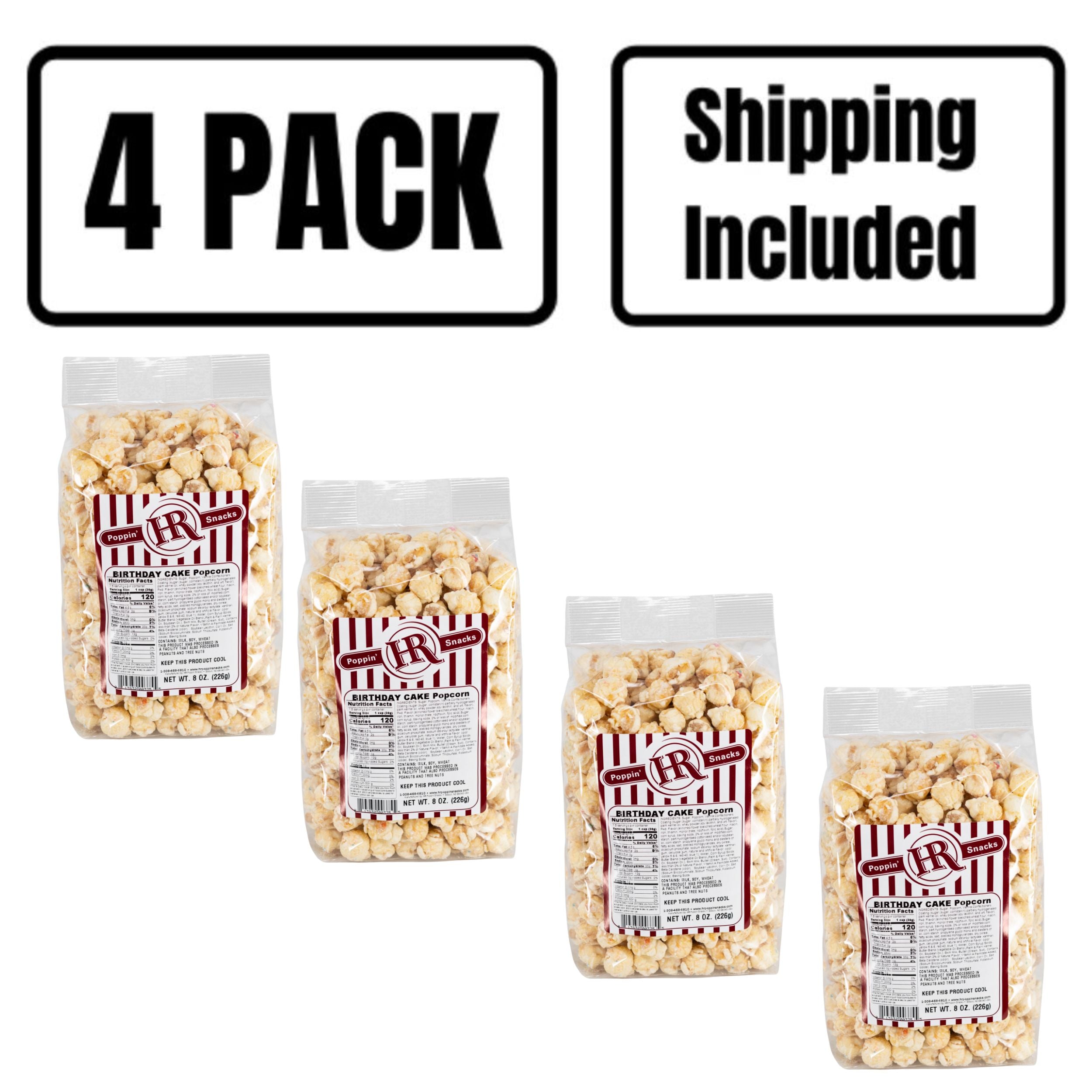 4 Pack Shipping Included Birthday Cake Popcorn 