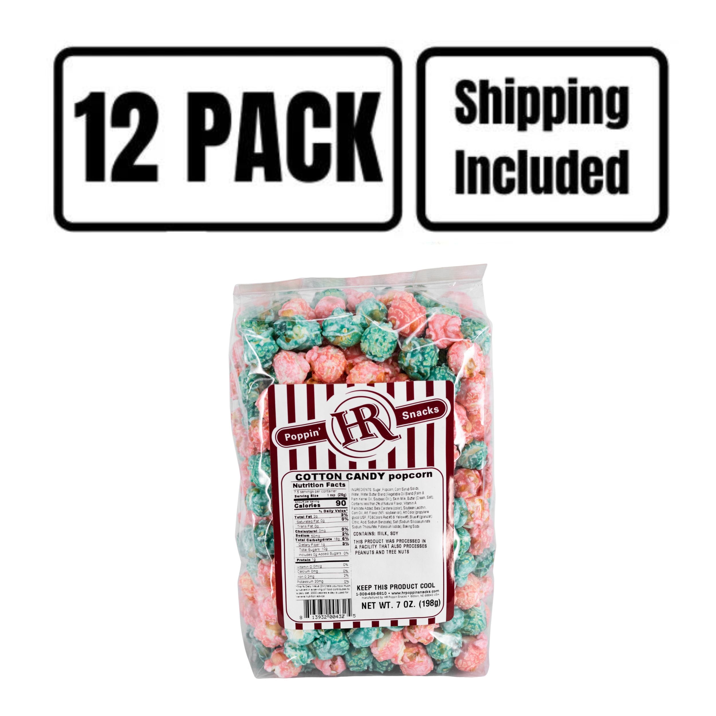 12 Pack Shipping Included Cotton Candy Popcorn