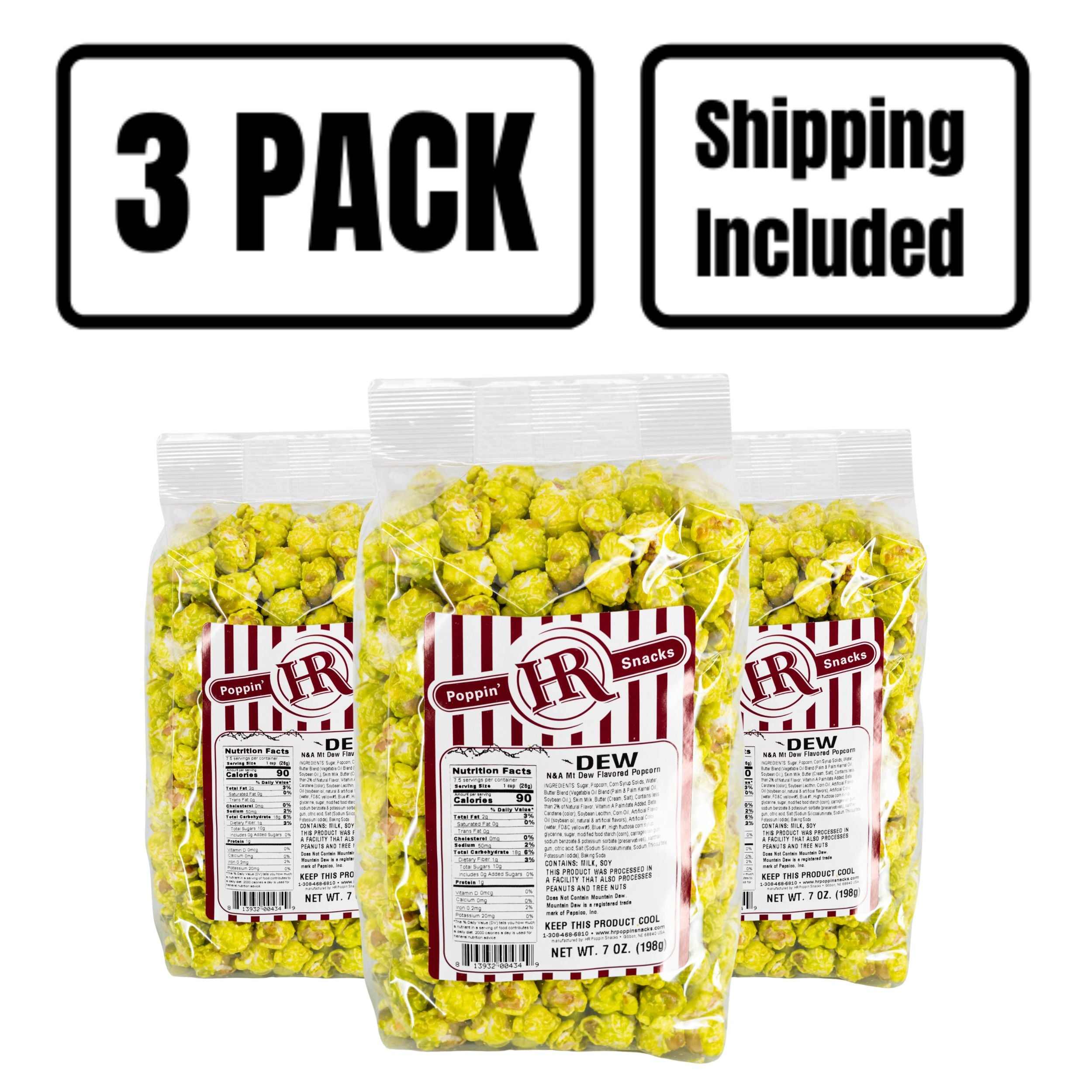 3 Pack Shipping Included Dew Popcorn 