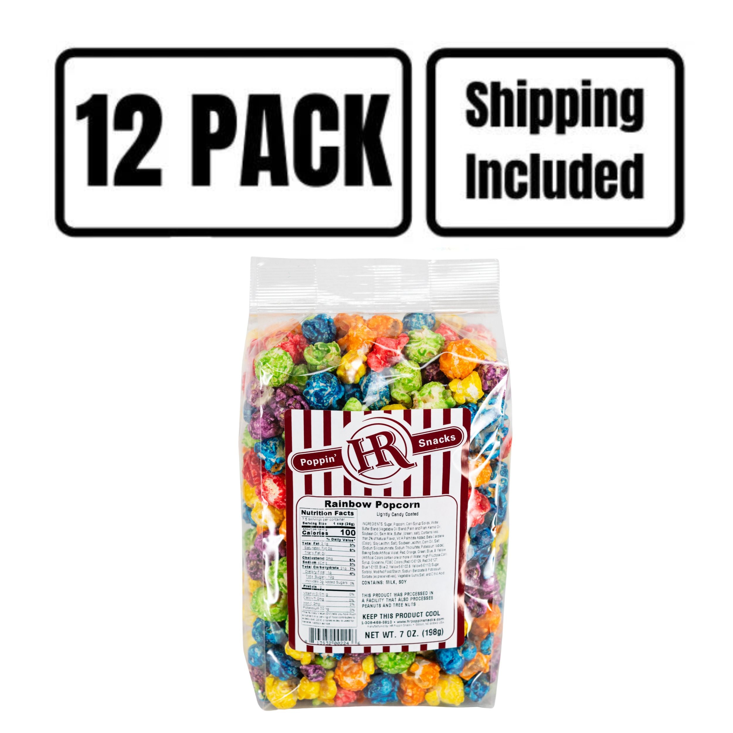 12 Pack Shipping Included Rainbow Popcorn 