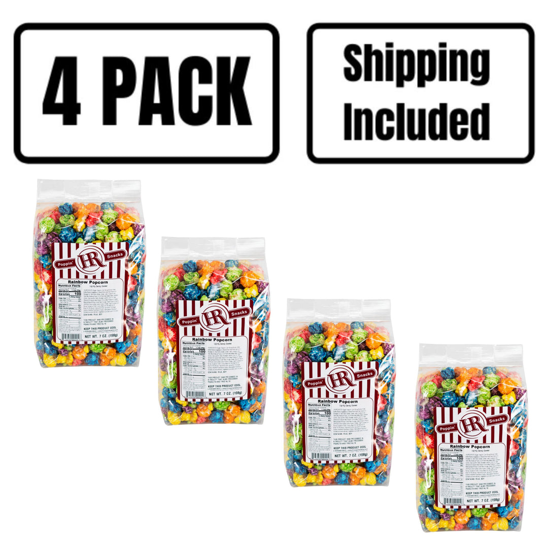 4 Pack Shipping Included Rainbow Popcorn 