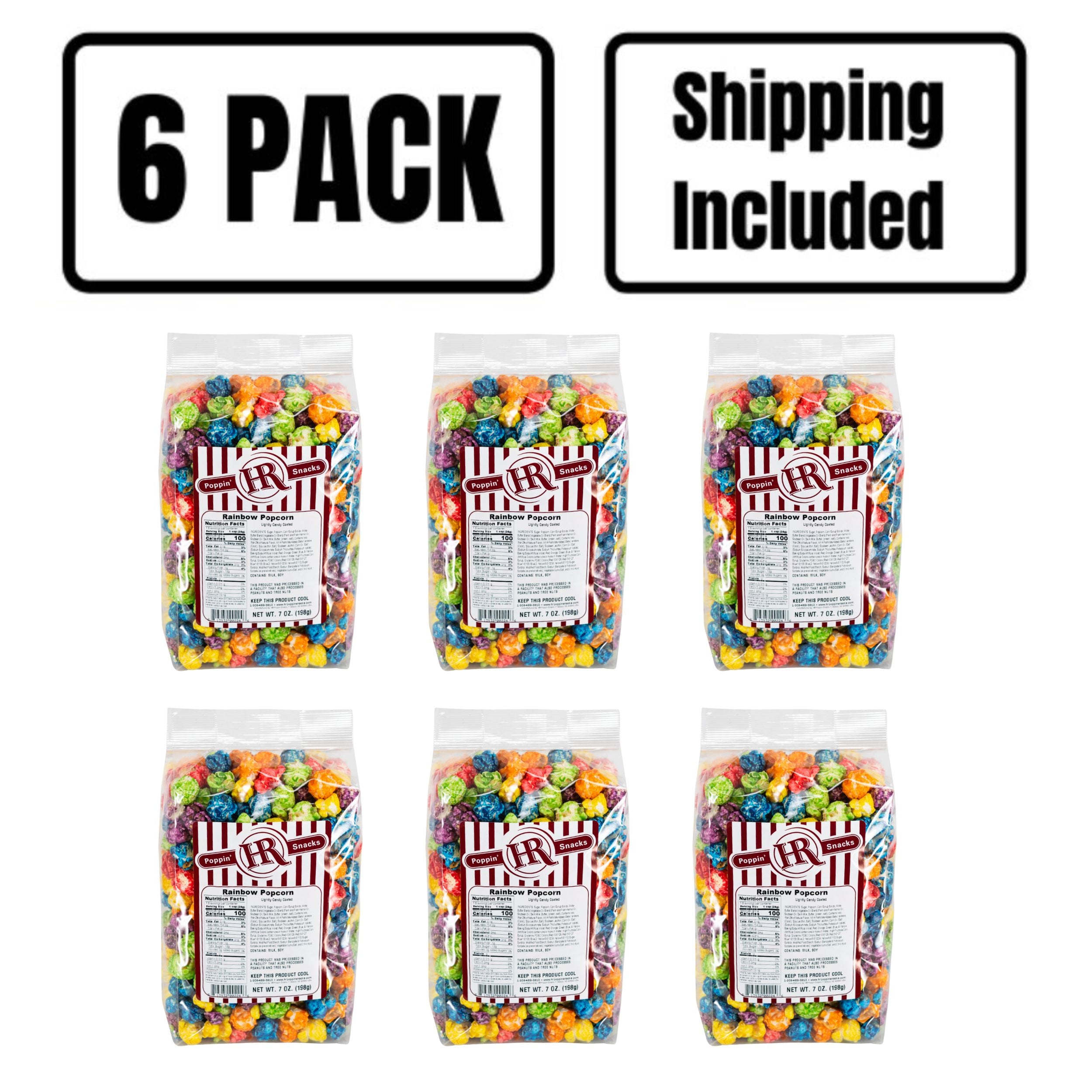 6 Pack Shipping Included Rainbow Popcorn 