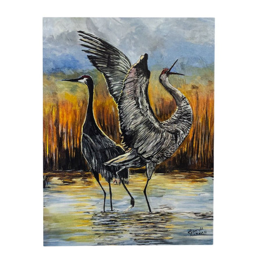 Crane Variety Card Set | Set of 3 | 4" x 6" | Hand-Painted | Sheryll Hickman Art