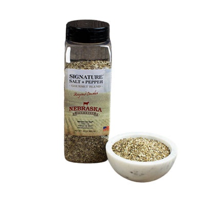 Salt + Pepper Blend | 24 oz. | Gourmet Blend Of Black & White Pepper And Sea Salt Flakes | Delicious Blend Of Herbs & Spices | Comes Together For The Ultimate Steak Experience | 3 Varieties of Peppercorns | Steak Seasoning | 3 Pack | Shipping Included