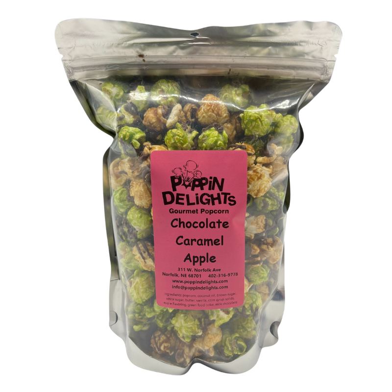 Chocolate Caramel Apple | Easy and Delicious Snack | Flavor Packed | Made in Small Batches | Locally Grown Kernels | 8 oz. Bag