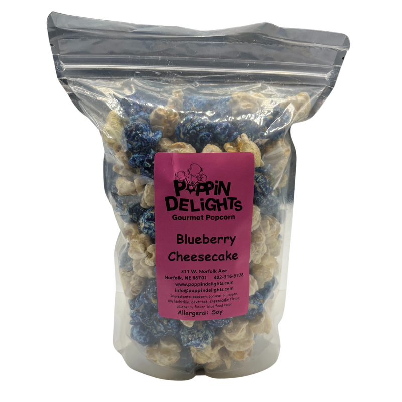 Blueberry Cheesecake Flavored Popcorn | Easy and Delicious Snack | Flavor Packed | Made in Small Batches | Locally Grown Kernels | 8 oz. Bag