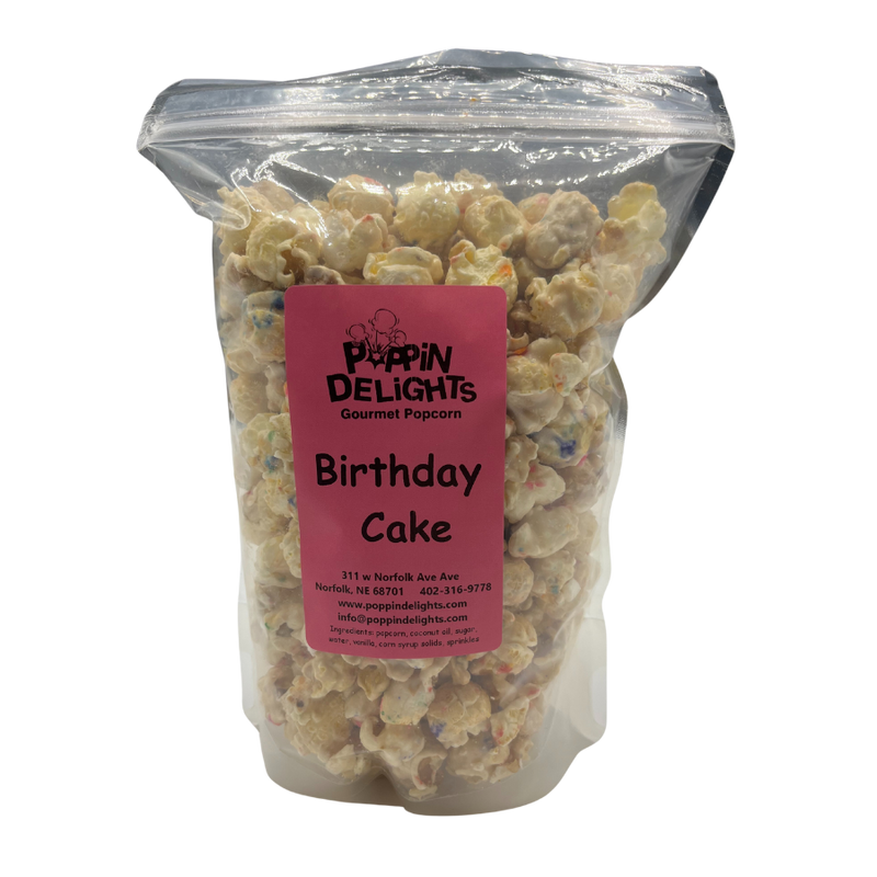 Birthday Cake Flavored Popcorn | Easy and Delicious Snack | Flavor Packed | Made in Small Batches | Locally Grown Kernels | 8 oz. Bag