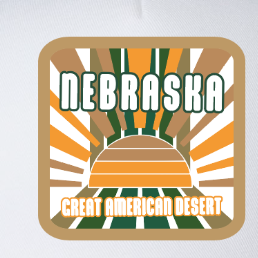 Nebraska Baseball Cap | Nebraska Great American Desert | Tan & Gray | One Size Fits Most | Timeless Style | Adjustable