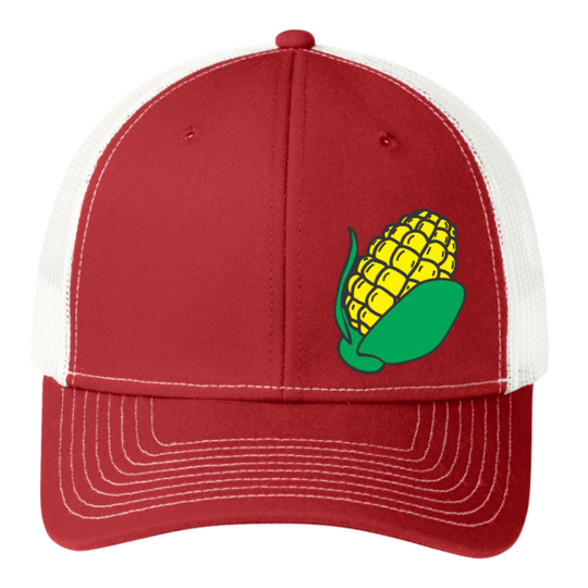 Ball Cap | Trucker Hat With Corn Design | Multiple Colors | Mesh & Breathable Material | Unisex Hat | Adjustable | Nebraska Hat