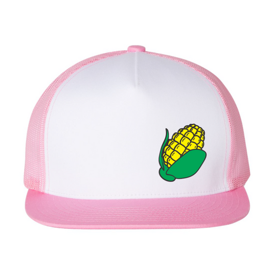 Ball Cap | Trucker Hat With Corn Design | Multiple Colors | Mesh & Breathable Material | Unisex Hat | Adjustable | Nebraska Hat