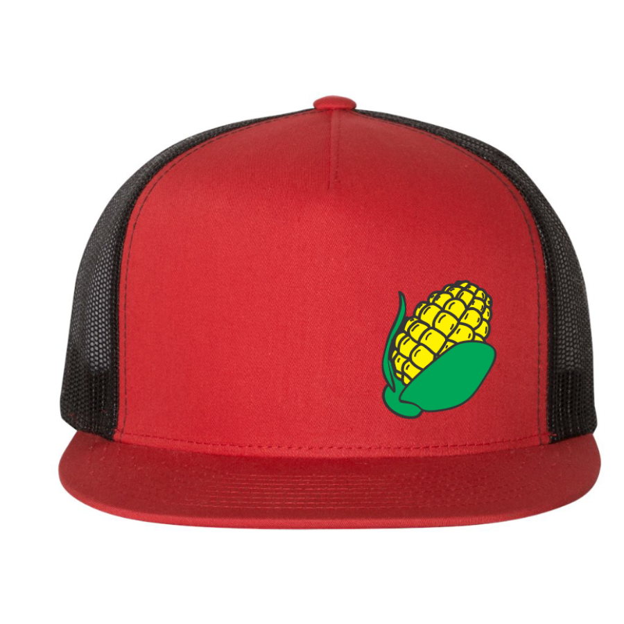 Ball Cap | Trucker Hat With Corn Design | Multiple Colors | Mesh & Breathable Material | Unisex Hat | Adjustable | Nebraska Hat