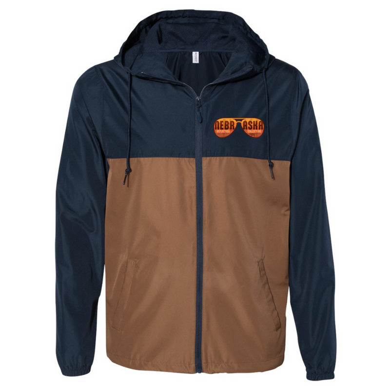 Nebraska Water Resistant Jacket| Go Farming Jacket | Navy\Brown Color | Multiple Sizes