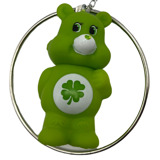 Green Carebear With A Four Leaf Clover Figurine 