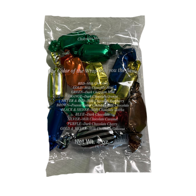 Assorted Meltaways | 4 oz. Bag | Wrapper Tells You the Flavor | Individually Wrapped | Great For Sharing | Includes 11 Chocolate Flavors | World's Most Superlative Chocolate | Nebraska Chocolate | Melt In Your Mouth Treat