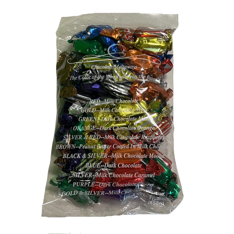 Meltaway Chocolates | 1 lb. Bag | Wrapper Tells You the Flavor | 11 Chocolate Flavors | World&