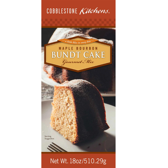 Maple Bourbon Bundt Cake Mix | 18 oz. | Moist, Soft Cake | Rich Bourbon & Maple Flavor | Cobblestone Kitchen