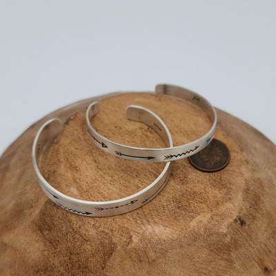 Follow Your Arrow Bracelet | Hand Stamped Adjustable Bracelet | Made with Real Copper | Made with Genuine Sterling Silver | Gifts Suitable for Men and Women | 1/4 in. wide | Choice of Sterling Silver or Genuine Copper