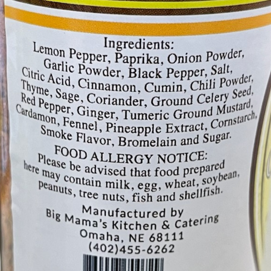 Oven Fried Chicken Seasoning | 5.75 oz. | Crispy Chicken How You Like It | Made in Omaha, NE | Big Mama's Kitchen & Catering