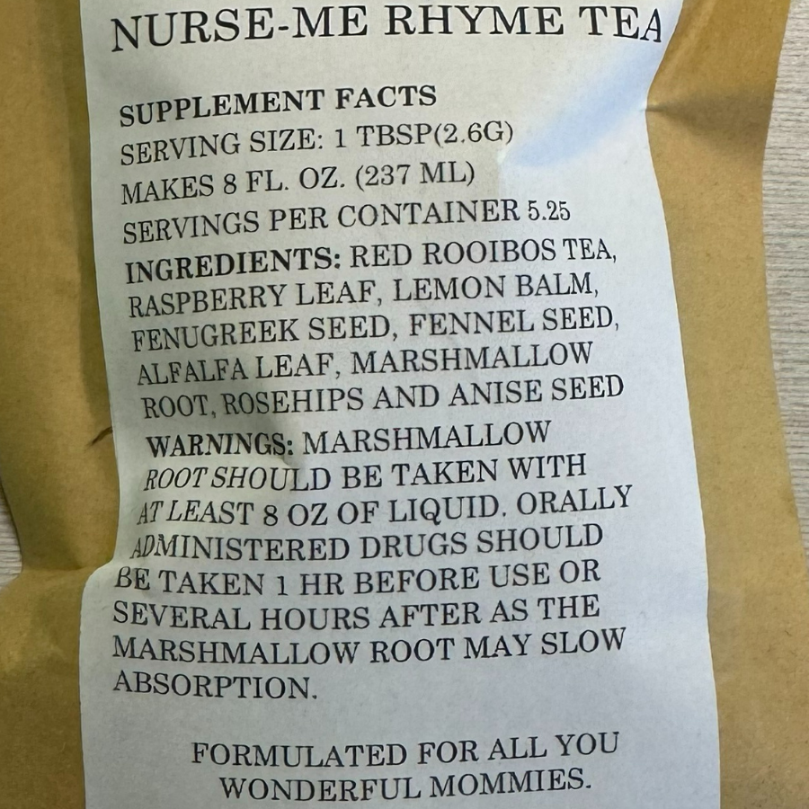 Natural Relaxing Herbal Tea | Nurse Me Rhyme Tea | Perfect Tea For New Moms | 5.25 Servings Per Container