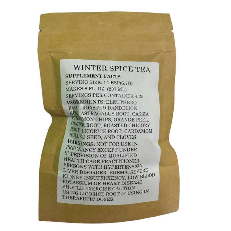 Natural Herbal Blend Tea | Winter Spice Tea | Drink Warm or Cold | Made in Small Batches | Hand Processed and Packaged | All Natural Herbs | 4.25 Servings