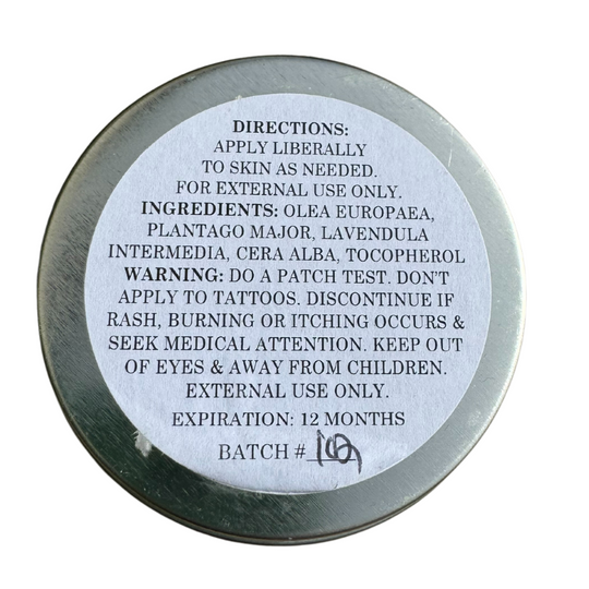 Lavender Plantain Salve | Natural Toxin Extractor | For Bites, Scratches, and Eczema | 2 oz salve