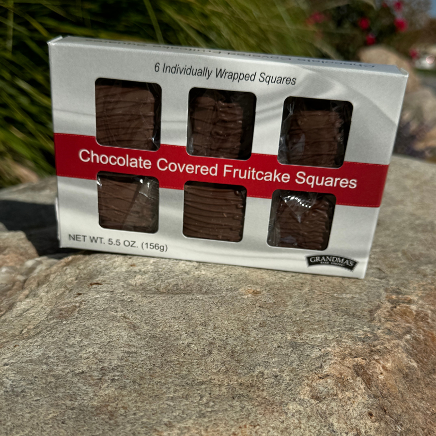 Chocolate Covered Fruitcake Squares | Decadent Fruit Cake With Chocolate Covering | Perfect Gift or Snack | 6 Squares Per Box