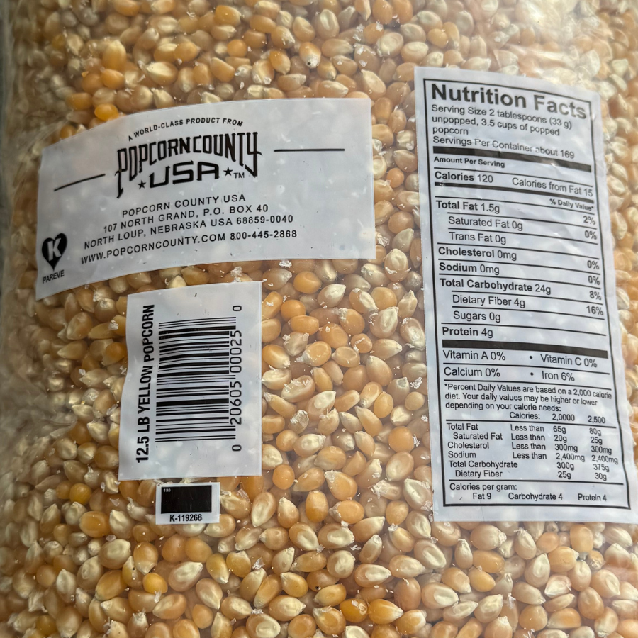 All Natural Yellow Un-Popped Popcorn | Pack of 3 | Non GMO & Gluten Free Snack | Perfect Movie Night Snack | Popcorn County USA | 12.5 lb bag