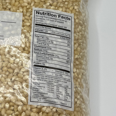 White Un-Popped Popcorn | Pops with Fewer Hulls | All Natural Whole Grain Gluten Free Popcorn | Popcorn County USA | 12.5 lb bag