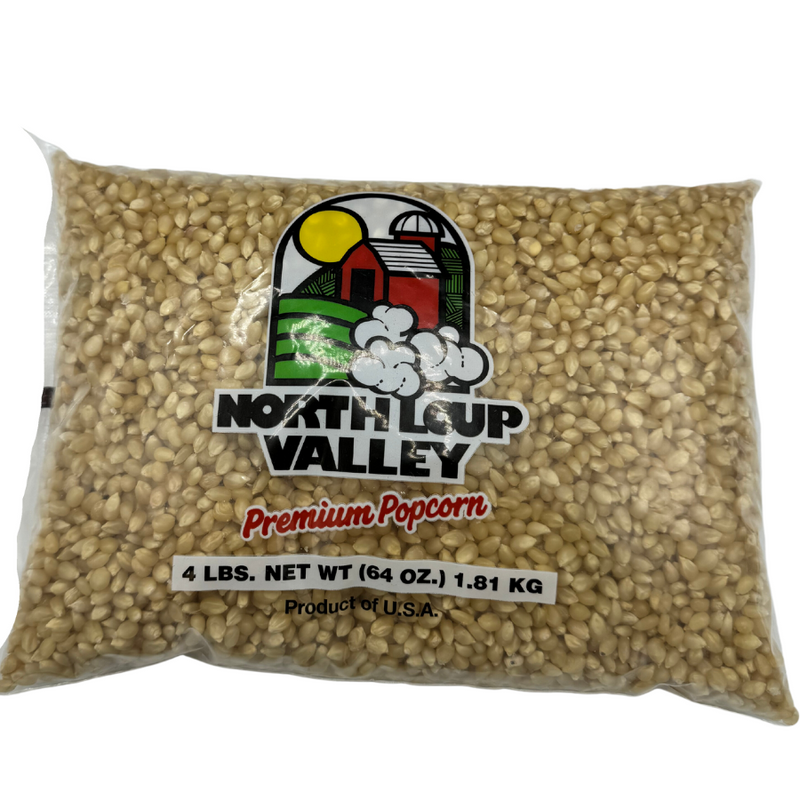 White Un-Popped Popcorn | Pops with Fewer Hulls | All Natural Whole Grain Gluten Free Popcorn | Popcorn County USA | 4 lb bag