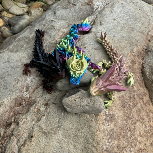 3D Printed Figurine and Toy | Flexible Sensory Dragon | Made for all Ages | Perfect Gift for a Dragon Lover | Hand Crafted in a 3D Printer | Choose Your Style and Color