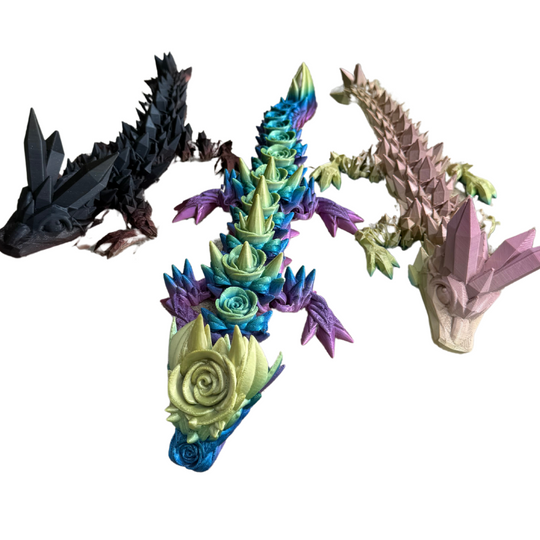 3D Printed Figurine and Toy | Flexible Sensory Dragon | Made for all Ages | Perfect Gift for a Dragon Lover | Hand Crafted in a 3D Printer | Choose Your Style and Color