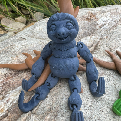 3D Printed Toy | Cute Sloth With Tree Props | Flexible Fidget Toy For Anxiety | 3D Printed Figurine | Perfect Gift For a Sloth Lover | Customizable | Choose Your Color