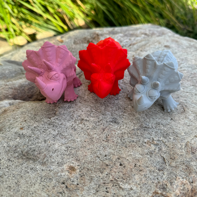 3D Printed Dinosaur | Articulated Flexible Triceratops | Fun Toy For Kids with Anxiety | Choose Your Color