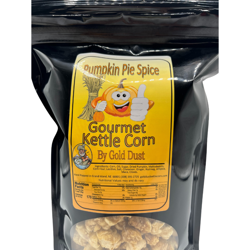 Pumpkin Pie Spice Gourmet Kettle Corn | 7 oz. | Pumpkin, Spice, Sweet, and Salty | Bursting with Flavor | Perfect for On the Go | Great Party Snack | Seasonal Flavor | Pumpkin Spice Lovers&