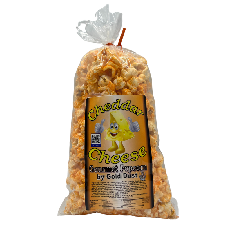 Cheddar Cheese Popped Popcorn | Gourmet | 2 oz. bag | All Natural | Non-GMO | Made with Corn Oil | Made with High Quality Ingredients | Long Lasting | Light and Fluffy Popped Kernels | Grab and Go Snack | Bursting with Flavor | Made in Nebraska