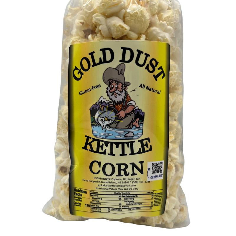 Kettle Corn | 2.5 oz. Bag | Sweet and Salty Treat | All Natural | 4 Pack | Perfect for On the Go | Fluffy And Soft Kernels | Made in Nebraska | Shipping Included