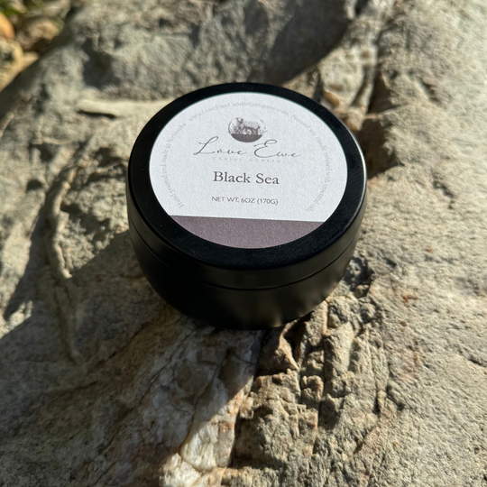 Luxury Scented Candle | Black Sea Fragrance | Oceanic Accords with Dark Musk and Sandalwood Airy Scent | Handmade in Small Batches | Natural USA Grown Soybean Soy Wax |6 oz