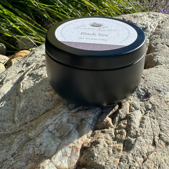 Luxury Scented Candle | Black Sea Fragrance | Oceanic Accords with Dark Musk and Sandalwood Airy Scent | Handmade in Small Batches | Natural USA Grown Soybean Soy Wax |6 oz