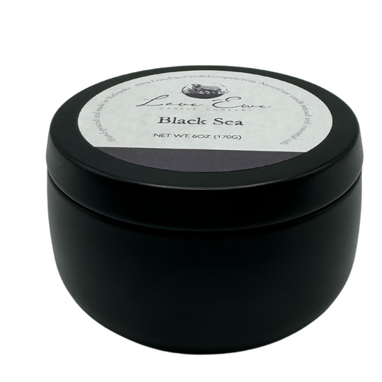 Luxury Scented Candle | Black Sea Fragrance | Oceanic Accords with Dark Musk and Sandalwood Airy Scent | Handmade in Small Batches | Natural USA Grown Soybean Soy Wax |6 oz