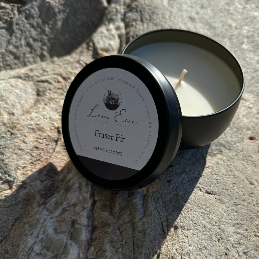 Luxury Scented Candle | Fraser Fir Fragrance | Citrus with a Woody Fir Balsam Core | Cozy and Inviting Holiday Smell | Handmade in Small Batches | Natural USA Grown Soybean Soy Wax | 6 oz