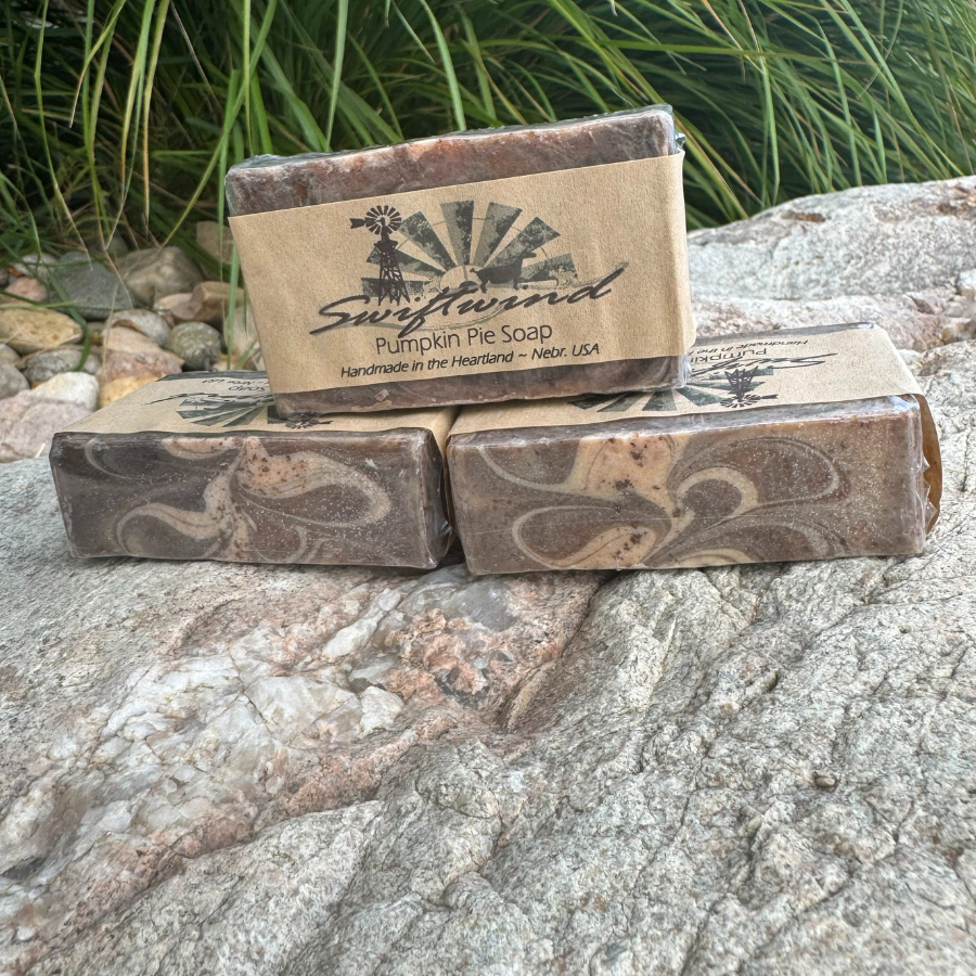 Goat Milk Soap | Pumpkin Pie Soap Bar | Handmade in the Heartland | 3 oz. | Small Batch | Unisex Scent | Cleansing | Packed With Essential Vitamins and Minerals | Skin Healthy Soap Bar | Made in Nebraska | Moisturizing