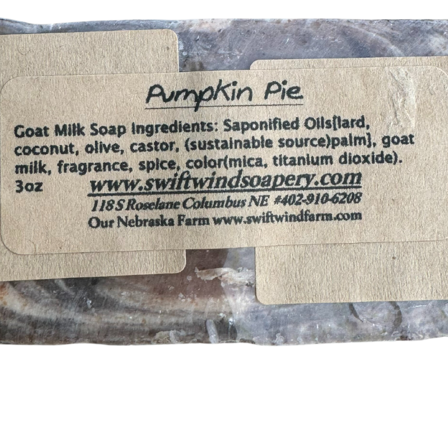 Goat Milk Soap | Pumpkin Pie Soap Bar | Handmade in the Heartland | 3 oz. | Small Batch | Unisex Scent | Cleansing | Packed With Essential Vitamins and Minerals | Skin Healthy Soap Bar | Made in Nebraska | Moisturizing