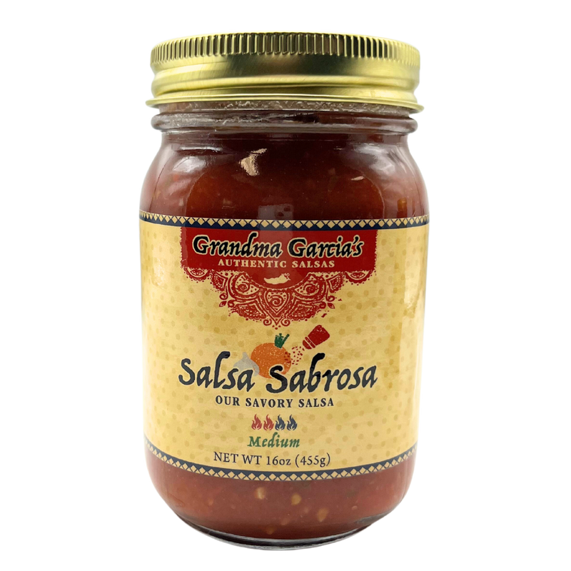 Salsa Sabrosa | Medium Heat Salsa | Authentic Salsa | 16 oz. Jar | Add To Any Dish For A Little Kick | Gluten Free  | No GMO | Nebraska Salsa | Case of 6 | Shipping Included