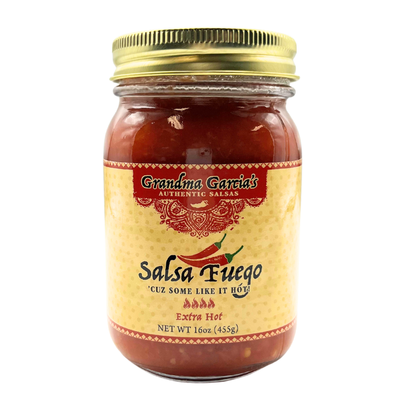 Salsa Fuego | Extra Hot Salsa | 16 oz. | Gluten Free | Authentic Nebraska Salsa | Fresh | Made with Vine-Ripened Tomatoes | Perfect Blend of Peppers, Onions, and A Hint of Cilantro and Lime | Pairs Perfect With Any Meal | Feel The Burn |